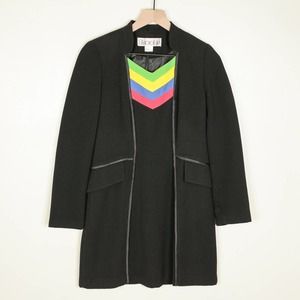 Shaolin Vintage European Suit Dress with Rainbow Chevron Design 12